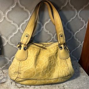 Fossil yellow rose leather bag